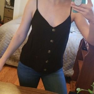{Urban Romantics} Black Button Down Tank